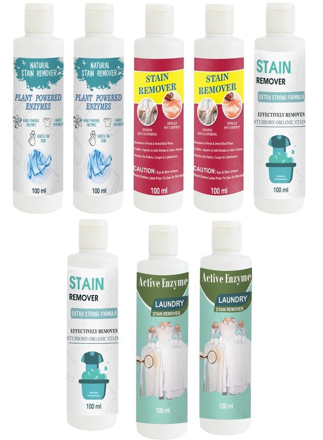 TOOVUS Stain Remover Combo Pack of Shirt x2, Red x2, Doll x2, Pista and Pista Stain Remover | Multi-Surface Cleaning Solution for Clothes, Fabrics, Upholstery (100 g Each - Image 1